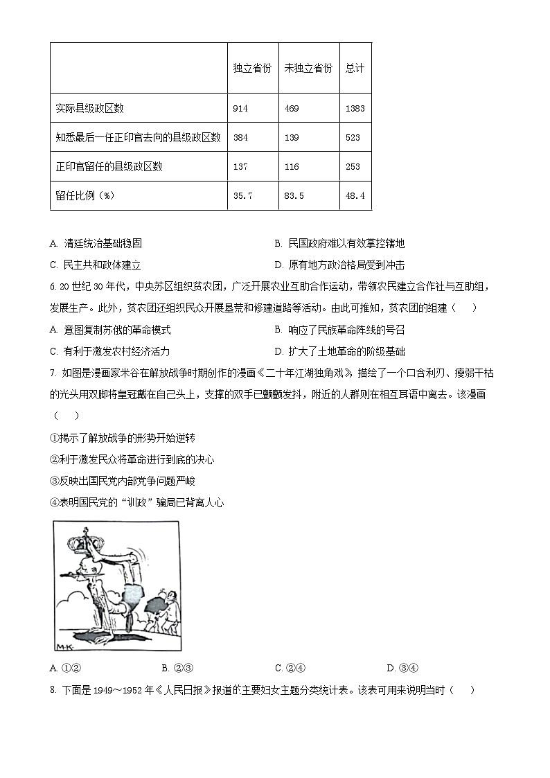 河南省部分学校2024-2025学年高三上学期11月月考历史试题无答案第2页