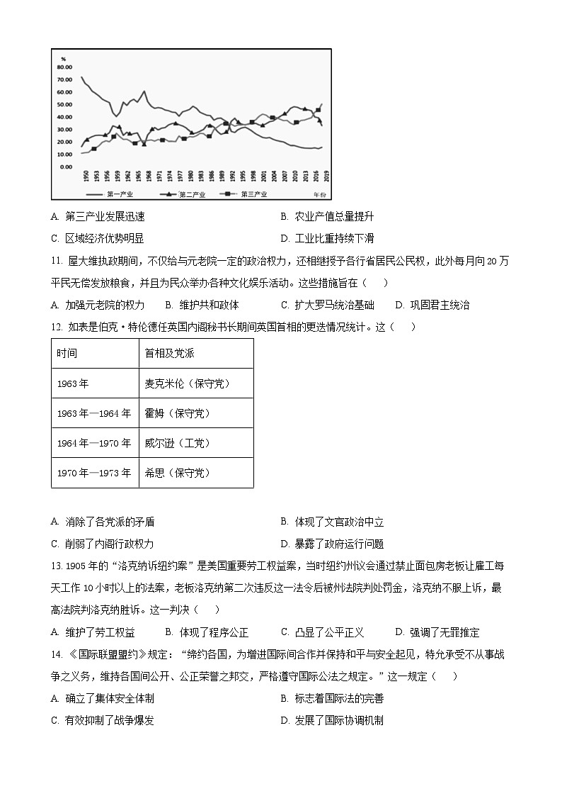 江苏省扬州市江都区2024-2025学年高二上学期期中考试历史试题  Word版无答案第3页