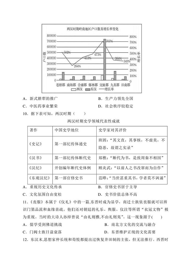 2024～2025学年福建省厦门市湖滨中学高二(上)期中(等级考)历史试卷(含答案)第3页