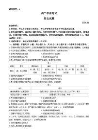 山东省泰安市2024-2025学年高二上学期11月期中考试历史试卷（Word版附答案）