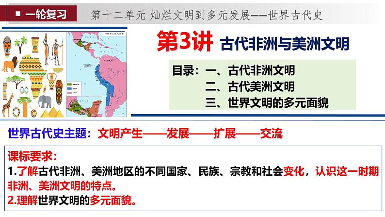 第3讲 古代非洲与美洲文明-2025年高考历史一轮复习通史精要课件（统编版选必融合）第1页