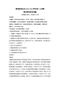 2023-2024学年青海省海北州高一(上)期末联考历史试卷（解析版）