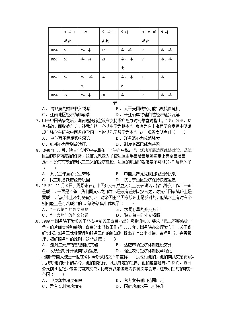 高三历史月考试卷2稿第2页
