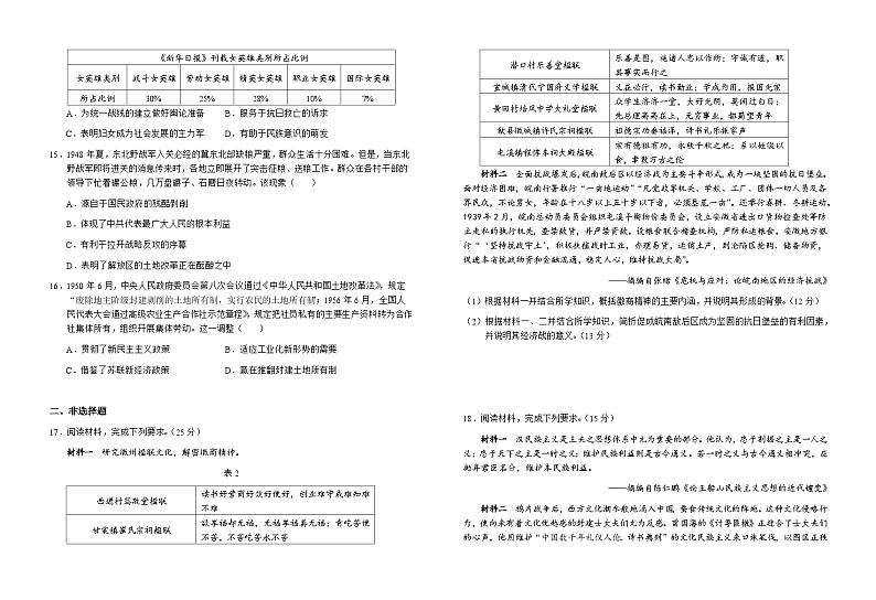 安徽省六安第一中学2024-2025学年高三上学期11月月考历史+答案第3页