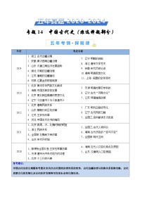 五年高考真题（2020-2024）分类汇编 历史 专题14 中国古代史（非选择题） 含解析