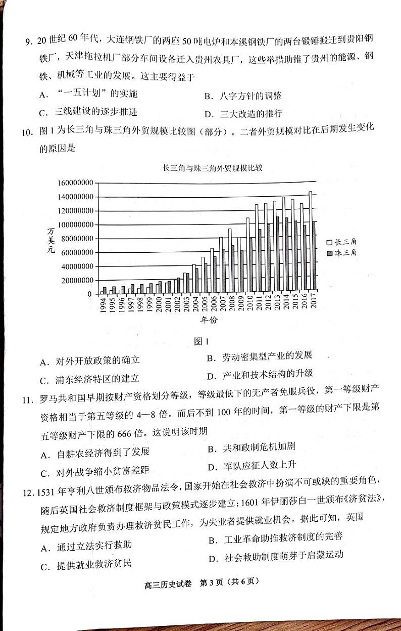 贵州省贵阳市2024-2025学年高三上学期11月质量监测历史试卷第3页