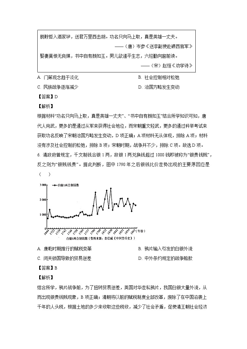 2022~2023学年山东省聊城市高一(上)期末考试历史试卷(解析版)第3页