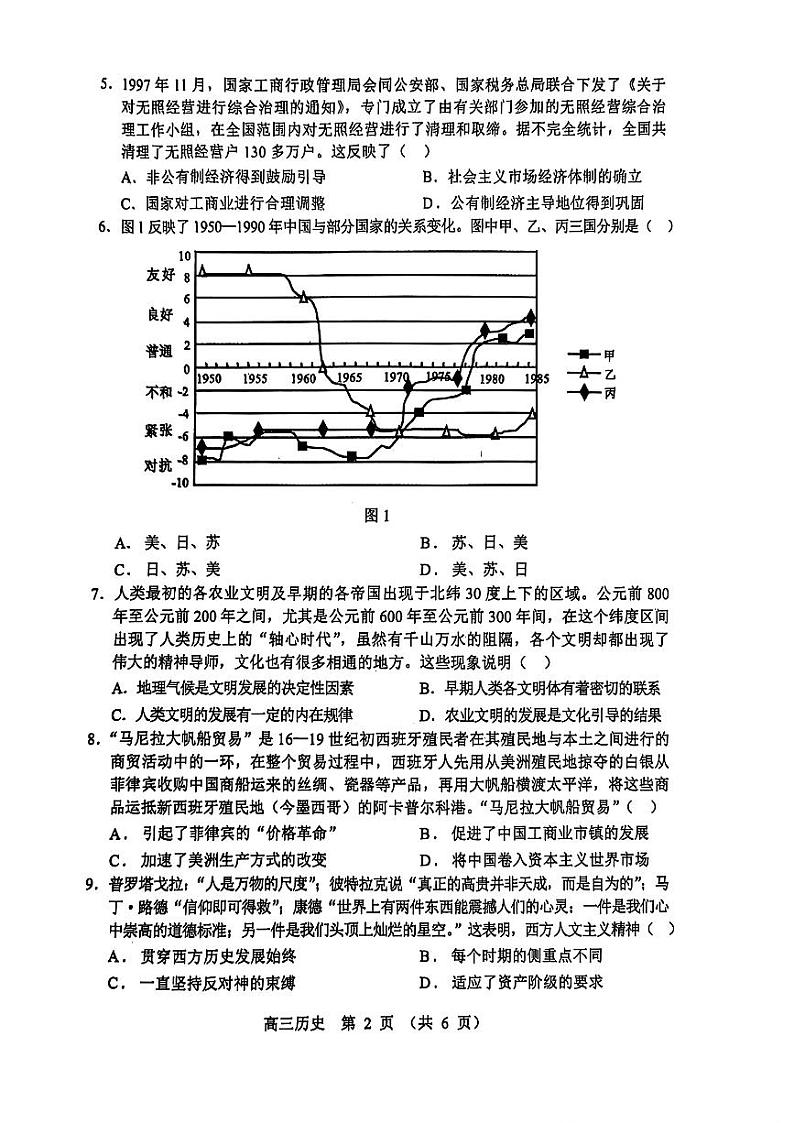 2025届辽宁沈阳郊联体高三上学期11月期中联考历史试题+答案第2页