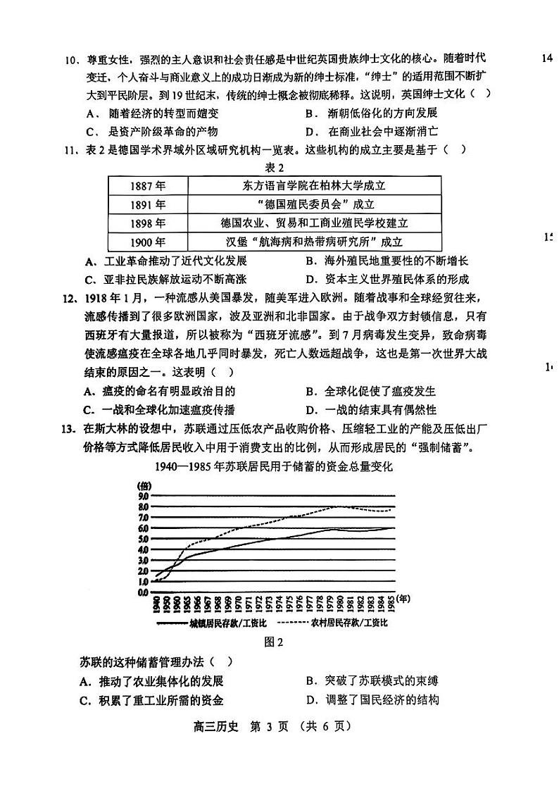 2025届辽宁沈阳郊联体高三上学期11月期中联考历史试题+答案第3页