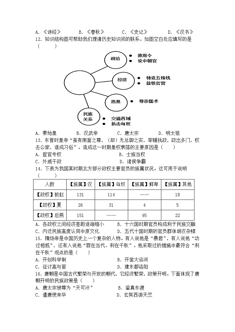 江苏省响水中学，清源高中2024-2025学年高一上学期期中联考历史试卷第3页