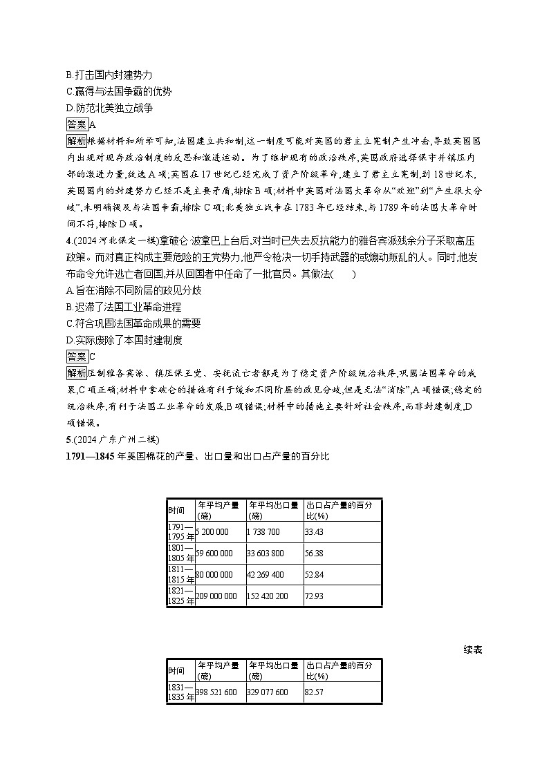 备战2025年高考二轮复习历史（广东版）专题突破练10（Word版附解析）第2页