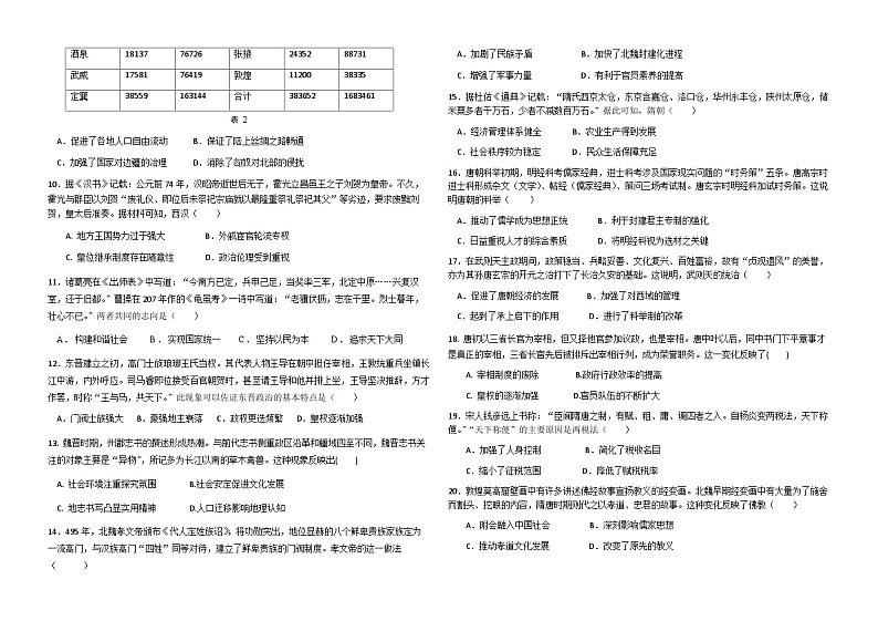 福建省福州市福九联盟2024-2025学年高一上学期期11月中考试 历史 含答案第2页