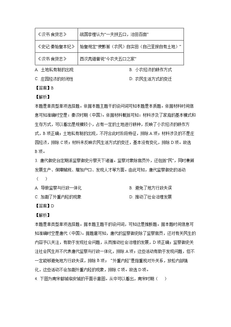 2024届河北省部分重点高中高三(上)期末历史试卷(解析版)第2页