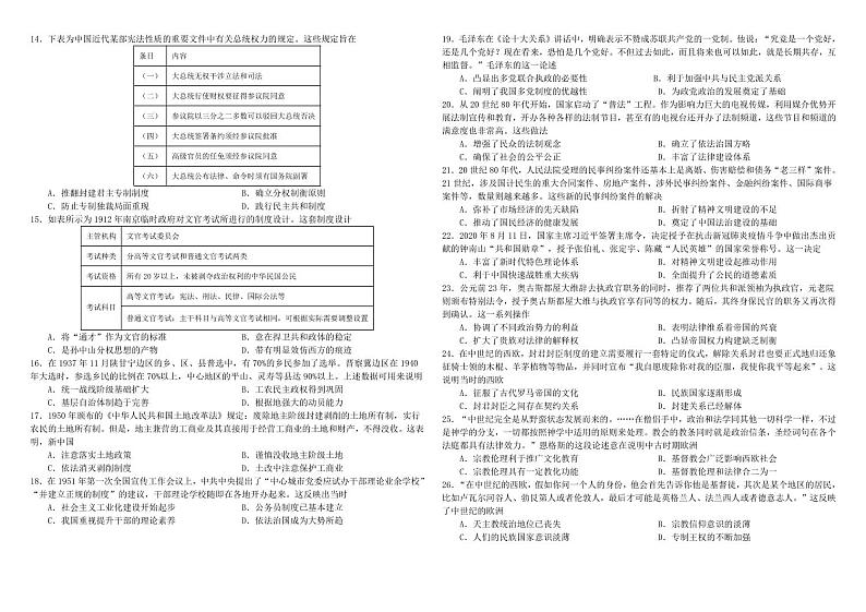 2025省哈尔滨师大附中高二上学期期中考试历史PDF版含答案第2页
