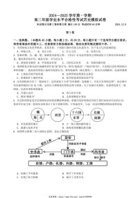 2024～2025学年江苏省南菁高级中学高二(上)12月学业水平合格性考试模拟历史(必修班)试卷(含答案)