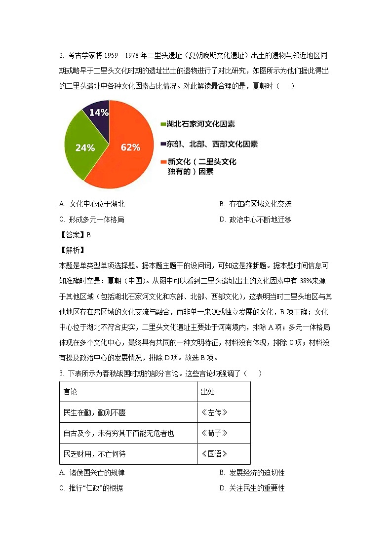 2024-2025学年陕西省高一(上)期中历史试卷(解析版)第2页
