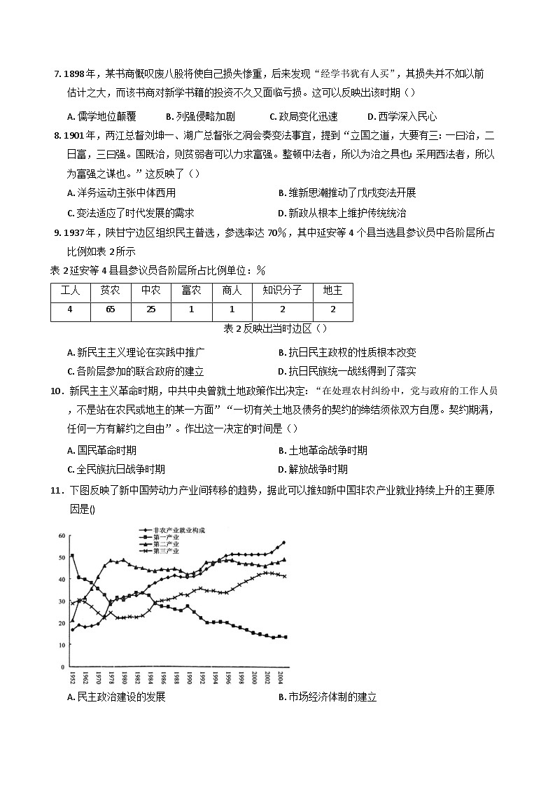 2024-2025学年度重庆市璧山中学校高二上学期10月月考历史试题(含解析)第2页