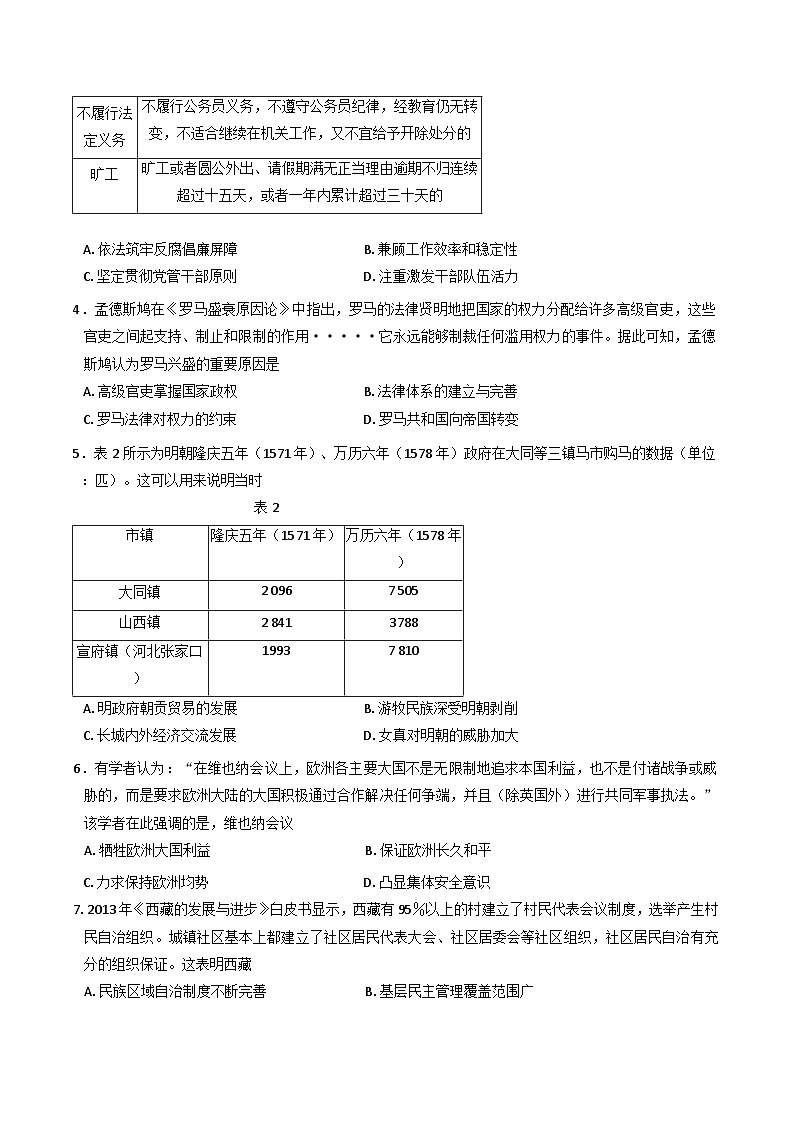 河北省邢台市2024-2025学年高二上学期第三次月考历史试题(含解析)第2页