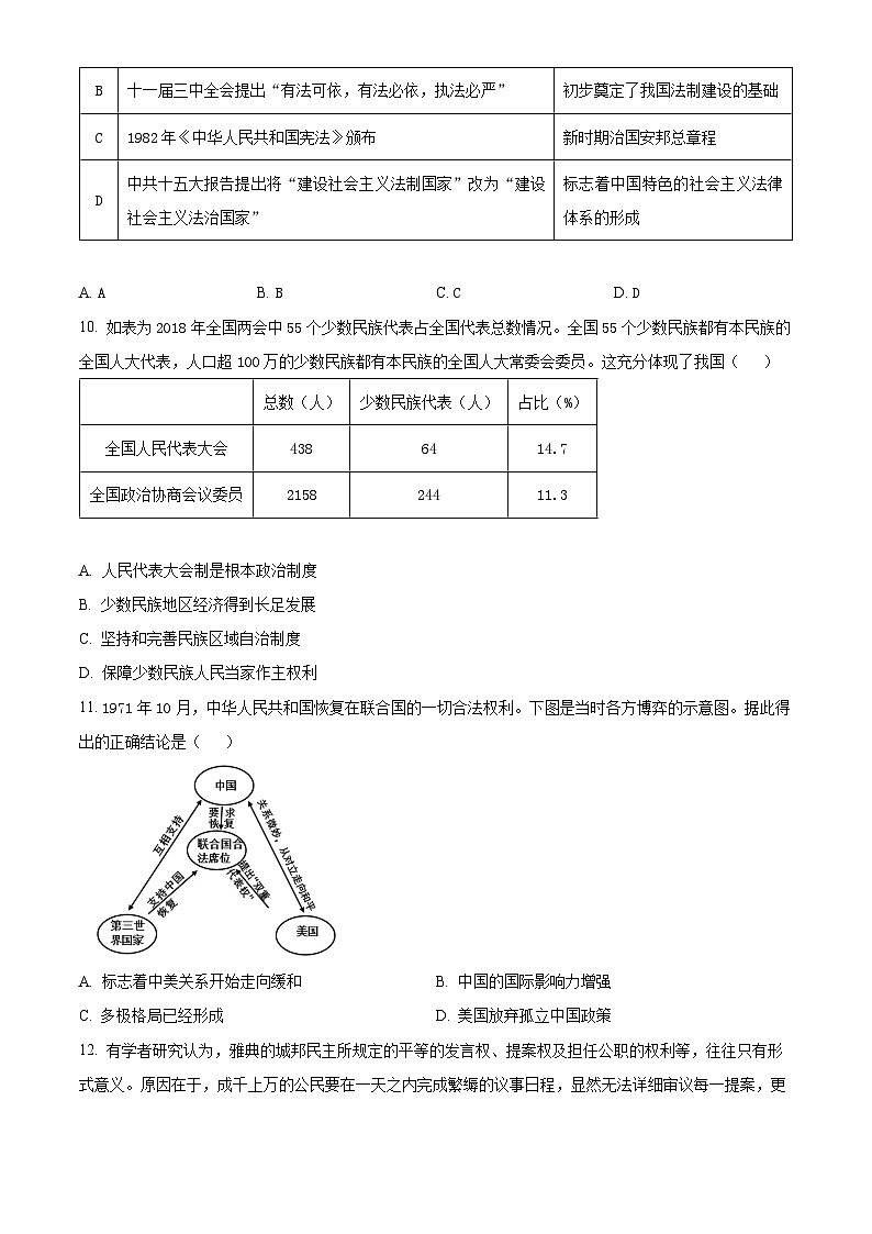 浙江省杭州市钱塘联盟2024-2025学年高二上学期期中考试历史试题 Word版无答案第3页