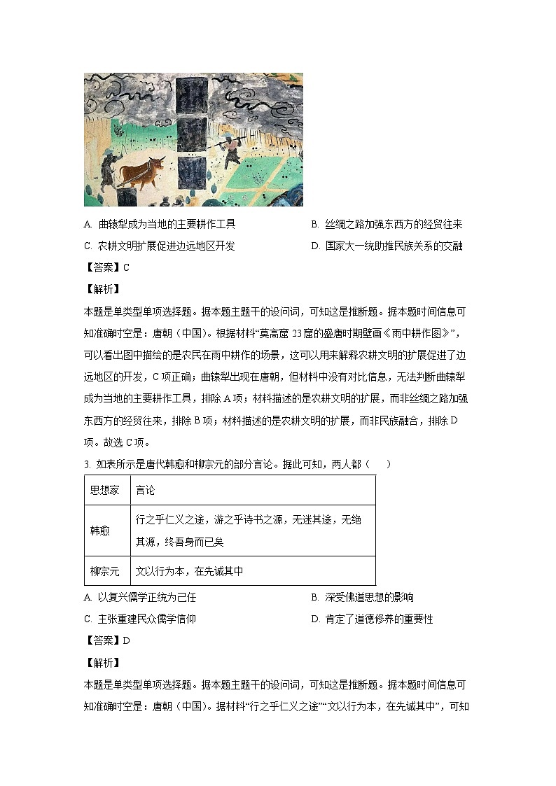 2023~2024学年辽宁省县级重点高中协作体高三(上)期末考试历史试卷(解析版)第2页