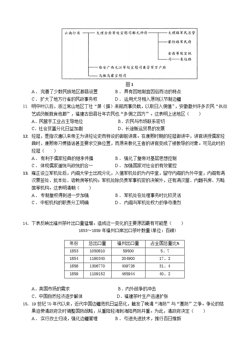 2025广东省实验中学高三上学期10月月考历史试题含答案第3页