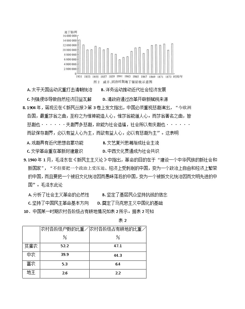 2024-2025学年度河北省部分重点中学高三上学期12月联考历史试题(含解析)第3页