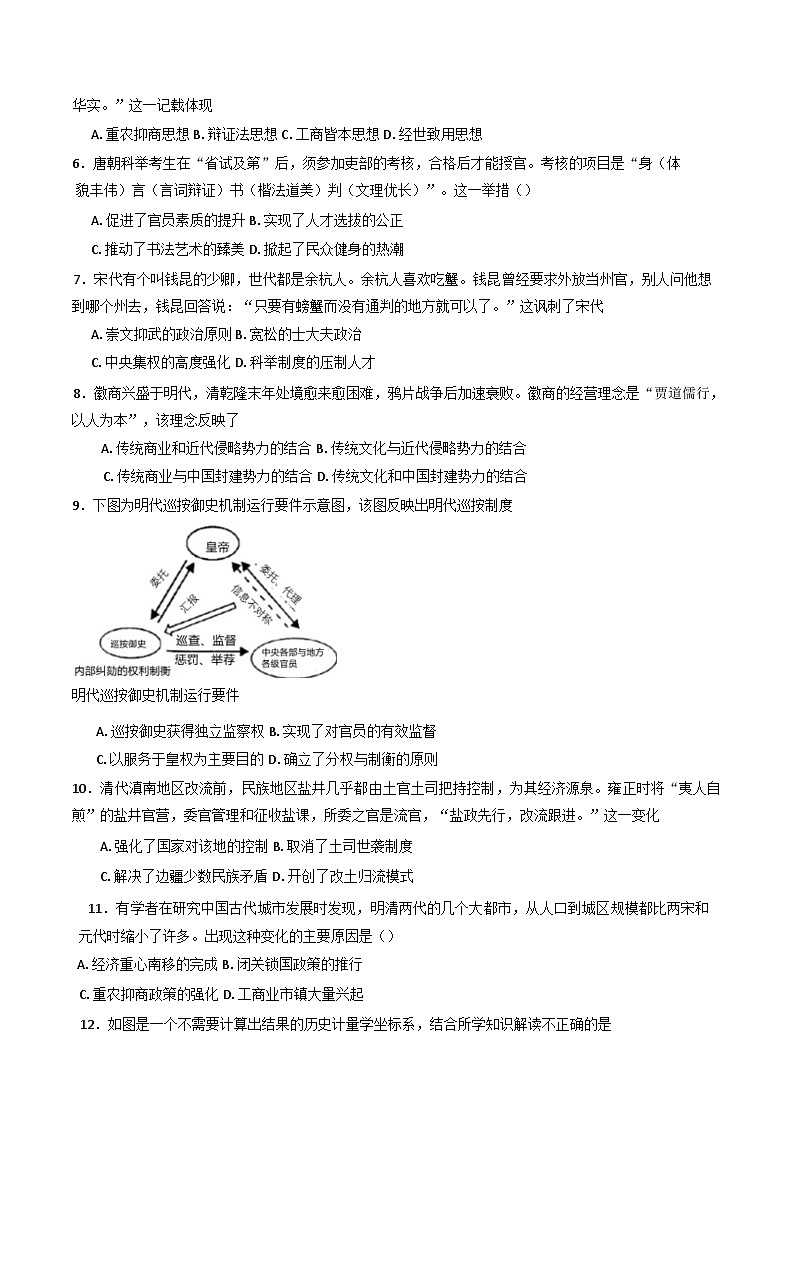 2024-2025学年度陕西省西安市临潼区华清中学高二上学期第二次月考历史试题第2页