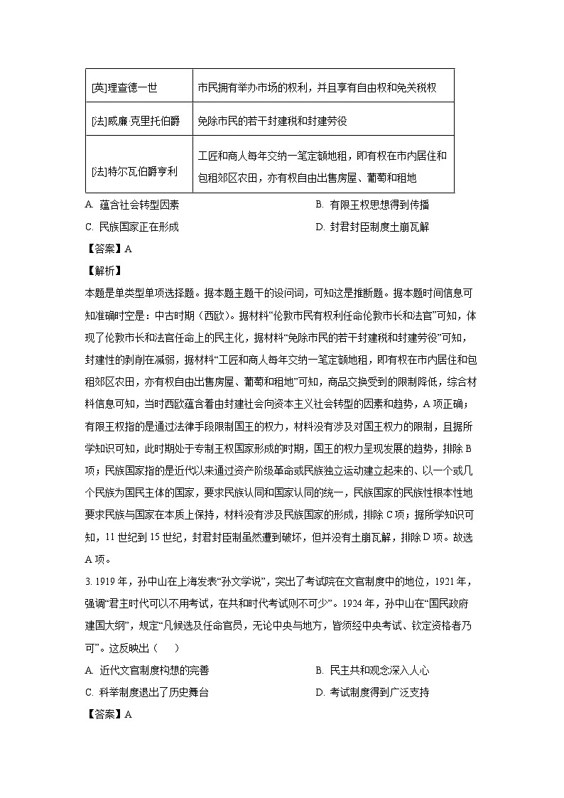 河北省承德市2023-2024学年高二(上)期末历史试卷（解析版）第2页