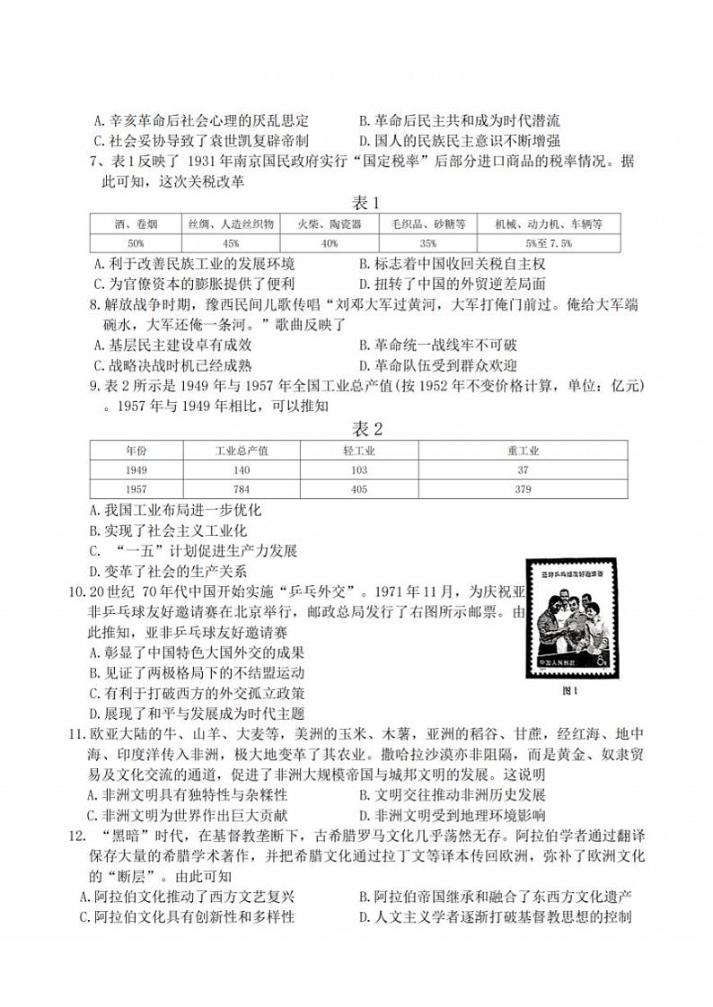 江苏省金太阳百校联考2025届高三上学期12月联考-历史试卷+答案第2页