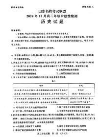 山东省名校考试联盟2025届高三上学期12月全省阶段性检测-历史试卷+答案