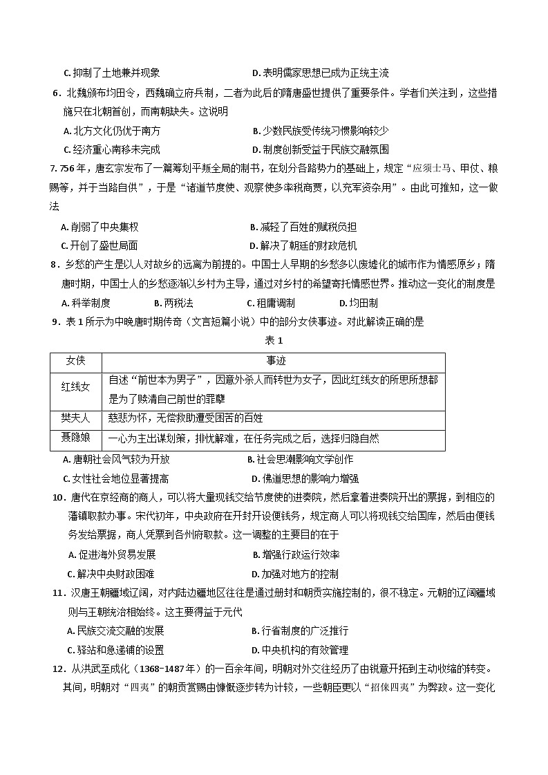2024-2025学年度湖南省部分学校高一上学期12月月考历史试卷(含解析)第2页
