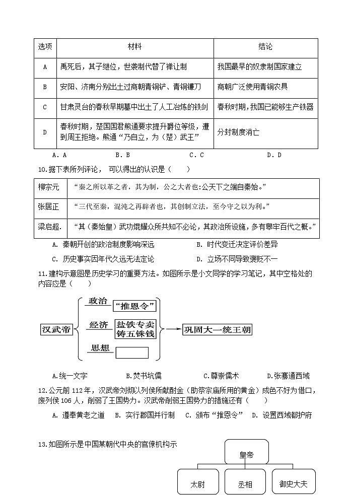 2024-2025学年第一学期高一年段期中六校联考历史试卷第3页