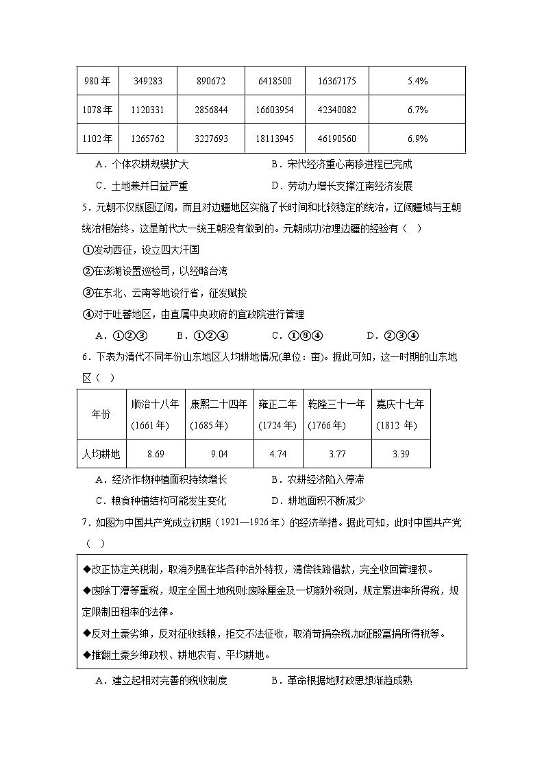湖北省荆州中学2023-2024学年高二上学期期末历史试题第2页
