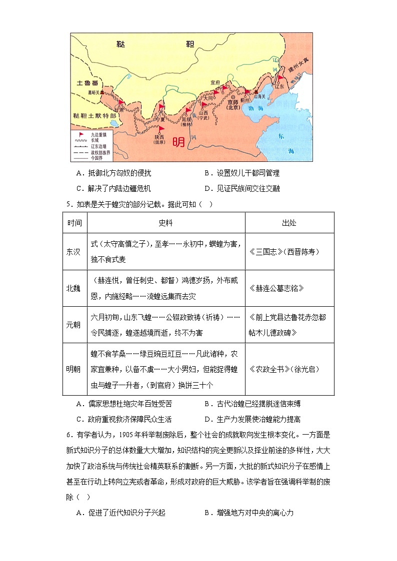 安徽省合肥市第一中学2023-2024学年高二上学期期末历史试题第2页