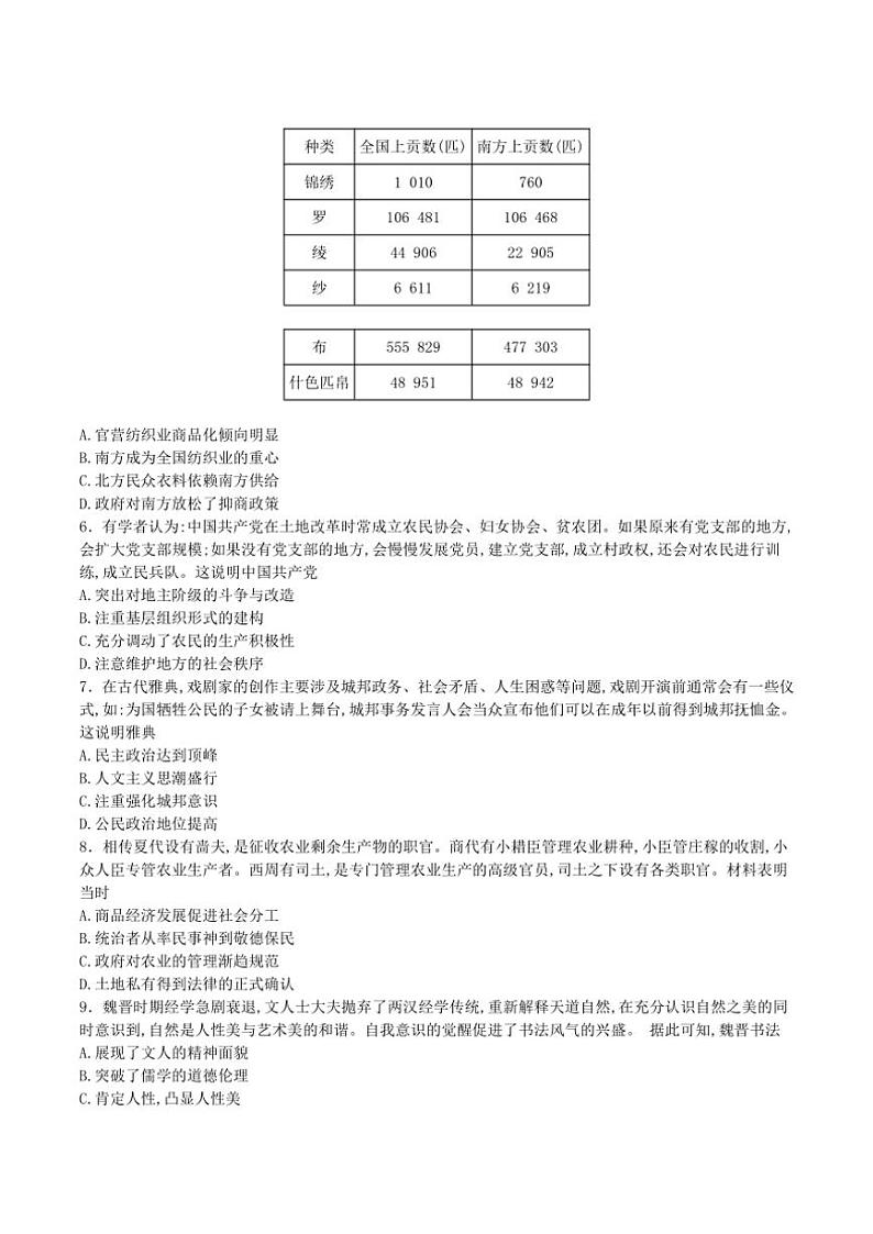 2025届辽宁省沈文新高考研究联盟高三(上)12月月度质量监测历史试卷(含答案)第2页