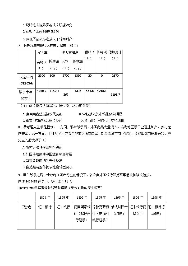2024—2025学年度山东省济宁市高二上学期期末模拟考试历史试题(含解析)第2页