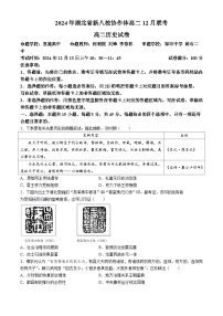 湖北省新八校协作体2024-2025学年高二上学期12月联考历史试卷（Word版附解析）