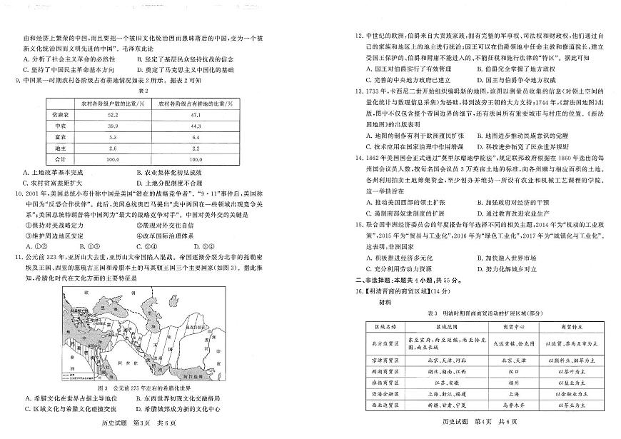 2024年高三12月第一次联合测评 历史试题（含答案）第2页