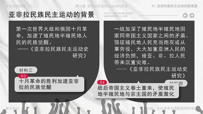 高中历史人教版统编版必修中外历史纲要下第16课亚非拉民族民主运动的高涨精品课件第3页