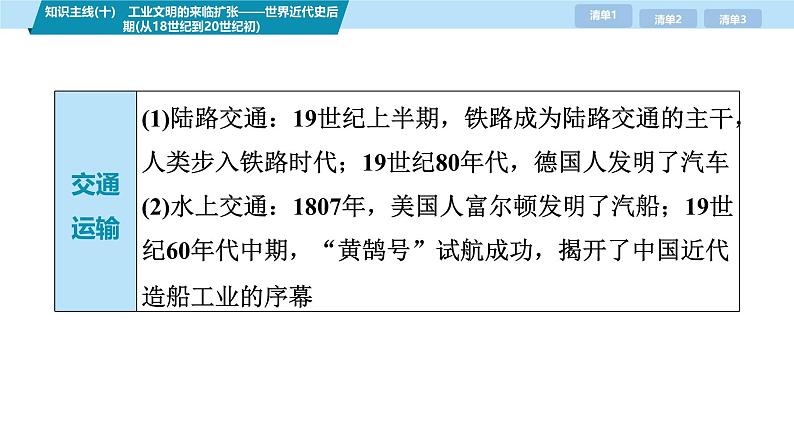 第三部分　考前增分一   知识主线(十)　工业文明的来临扩张——世界近代史后期(从18世纪到20世纪初)-【备战2025】高考历史二轮复习课件第6页