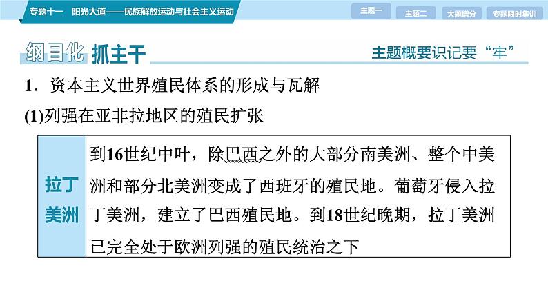 第一部分　板块三　专题十一　阳光大道——民族解放运动与社会主义运动-【备战2025】高考历史二轮复习课件第6页