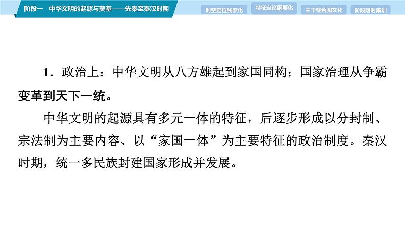 第一部分　板块一　阶段一　中华文明的起源与奠基——先秦至秦汉时期-【备战2025】高考历史二轮复习课件第6页