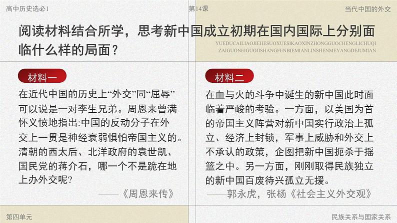 高中历史人教统编版选择性必修1国家制度与社会治理第14课当代中国的外交精品课件第5页