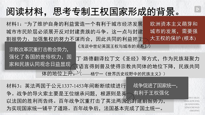 高中历史人教统编版选择性必修1国家制度与社会治理第12课近代西方民族国家与国际法的发展精品课件第5页