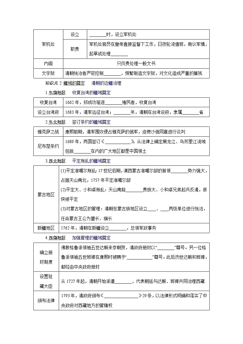 2024-2025学年中外历史纲要上 第13课　清朝前中期的鼎盛与危机 导学案第2页