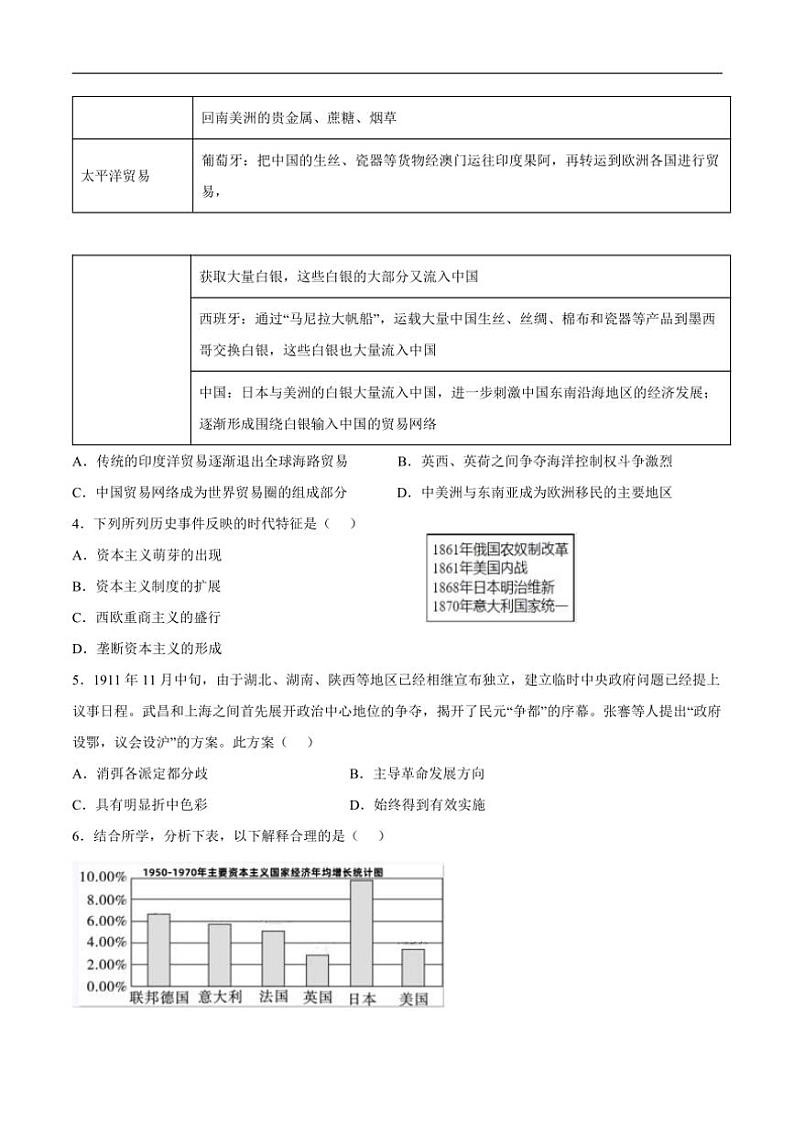 2025届甘肃省兰州第一中学高三(上)第三次诊断考试(月考)历史试卷(含答案)第2页