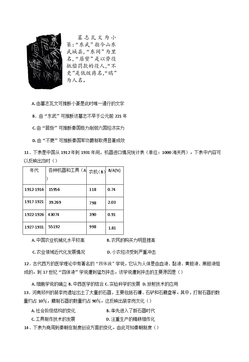 2024-2025学年度广东省清远市清新区四校高二上学期12月期末联考模拟历史试题(含解析)第3页