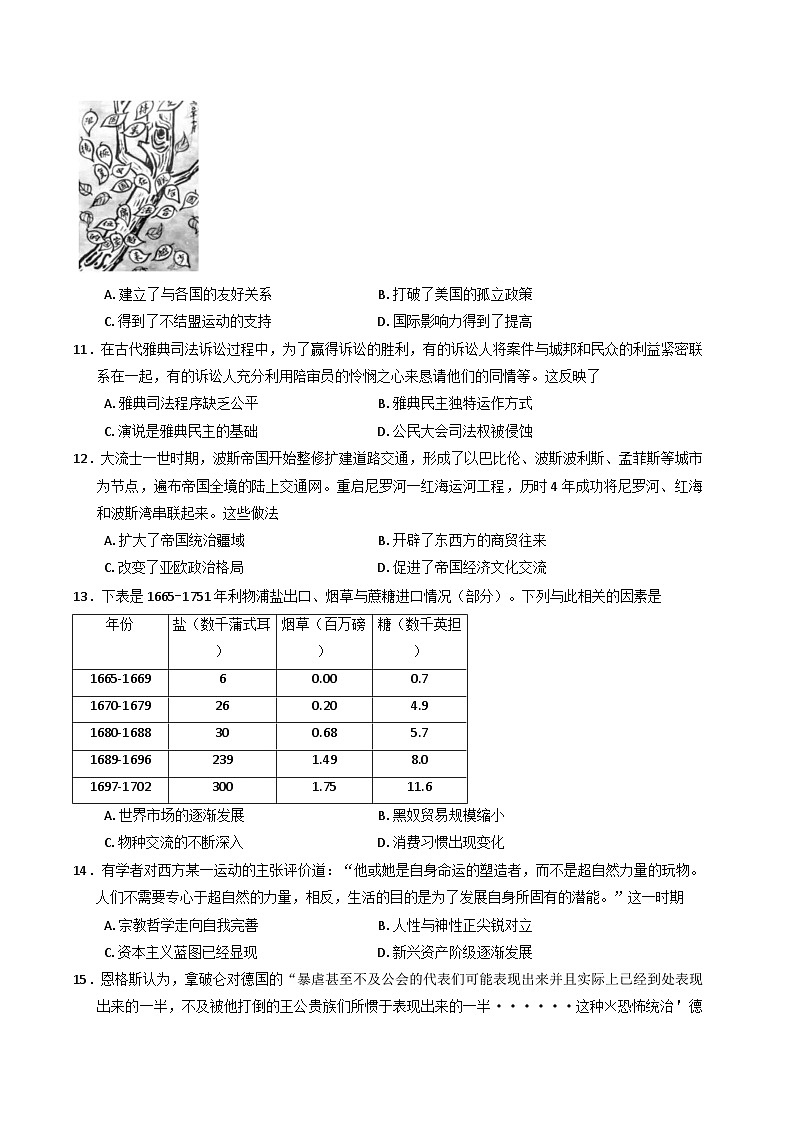 2024-2025学年度江苏省盐城市部分校高三上学期12月联考历史试卷(含解析)第3页