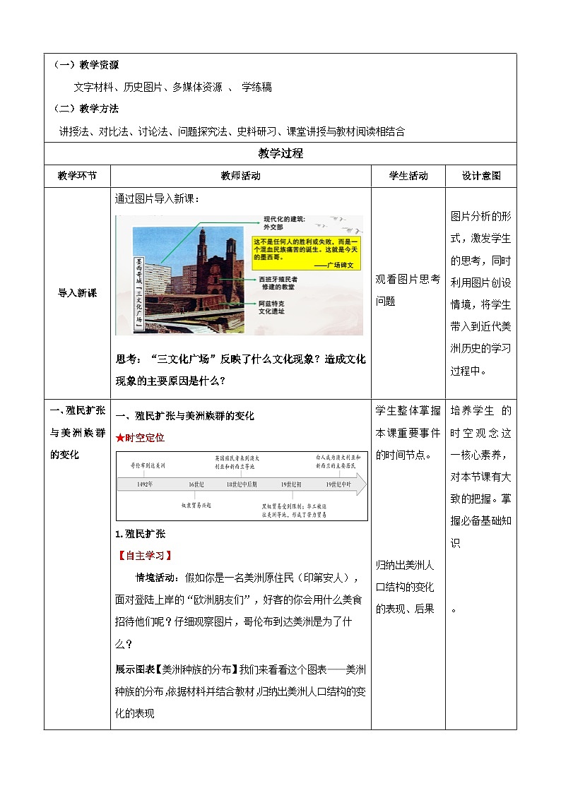 人教统编版高中历史选择性必修7《 近代殖民活动和人口的跨地域转移》（ 教学设计）第2页