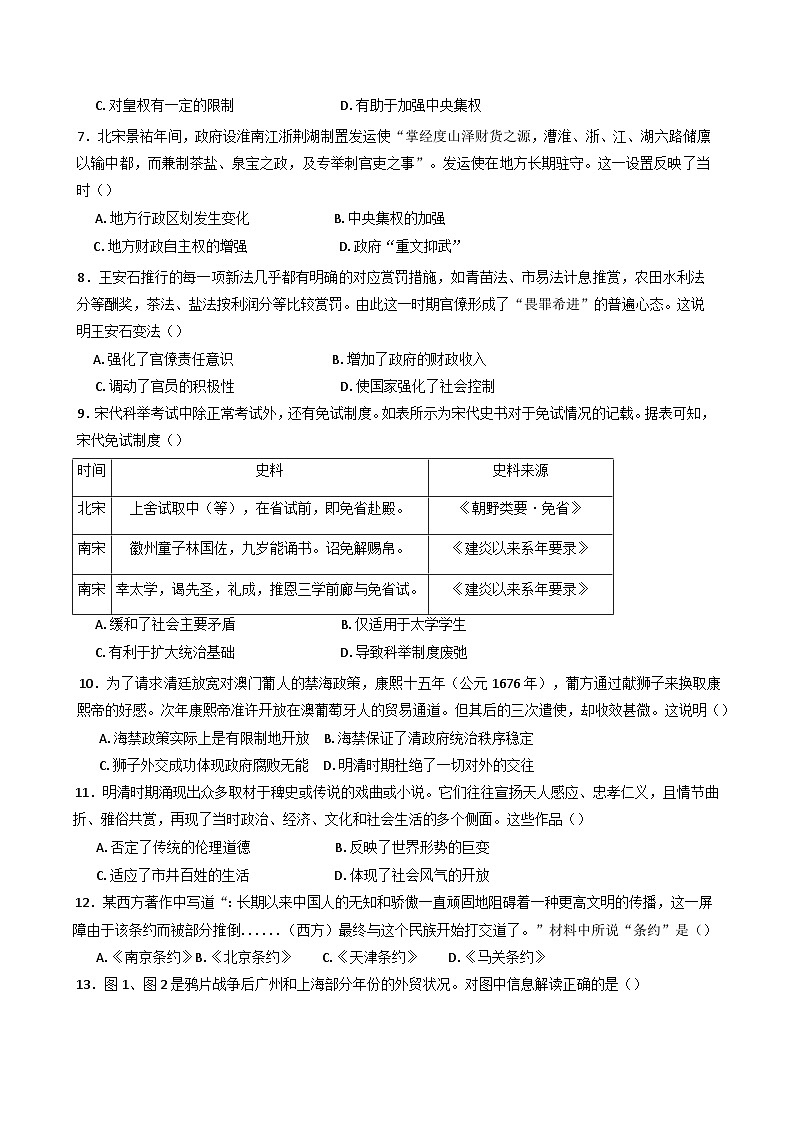2024-2025学年度湖北省荆州中学高一上学期12月月考历史试题第2页